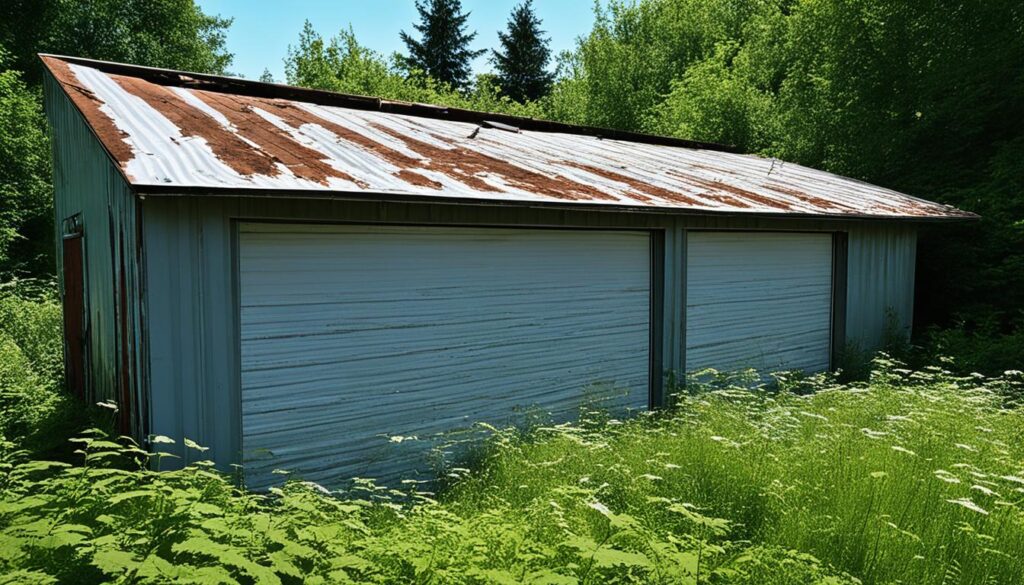 asbestos garage roof in Grays